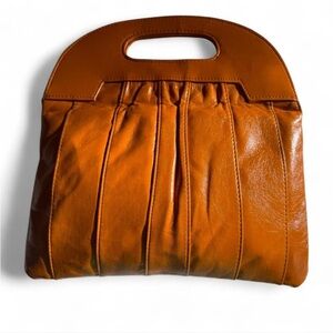 Vintage 70s Caramel Faux Leather Handbag